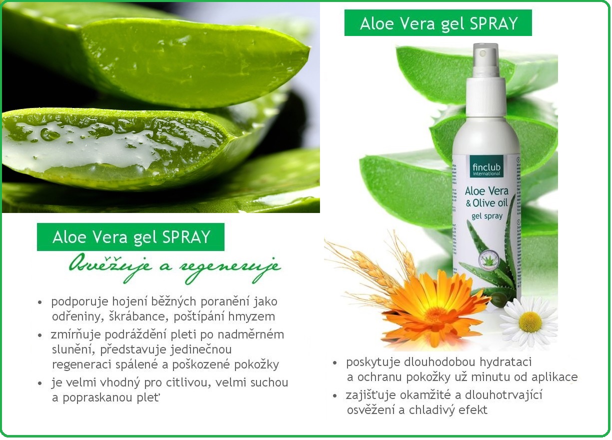 Aloe vera spray pokožku účinne hydratuje, regeneruje, ošetruje, čistí a ozdravuje.  Aloe vera spray začne pôsobiť okamžite, ale účinok je dlhodobý.