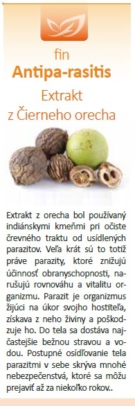 Extrakt z Juglans nigra na očistu tráviaceho traktu od nepozvaných návštevníkov 